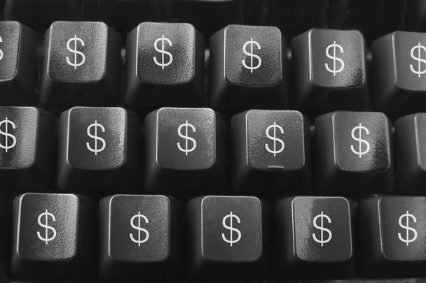 Computer Keyboard with Dollar Symbols - Фото, изображение