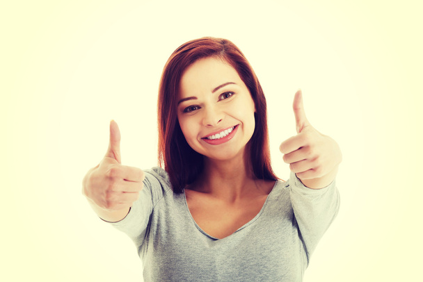 Woman showing OK sign - Photo, image