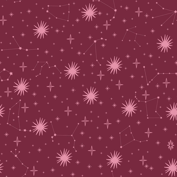Constelações de estrelas padrão sem costura símbolo abstrato space.Astrology fundo doodle estilo. - Foto, Imagem