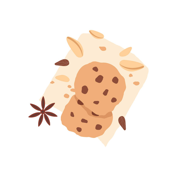 Chocoladekoekjes. Choco koekje icoon. Vectorillustratie - Vector, afbeelding