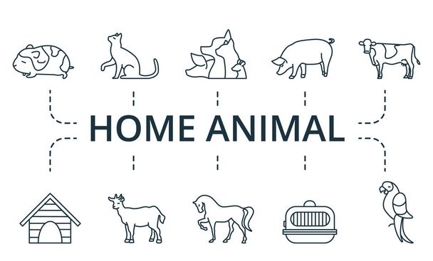Accueil Ensemble d'icônes animales. Contient thème icônes modifiables tels que lapin, cheval, porc et plus. - Vecteur, image