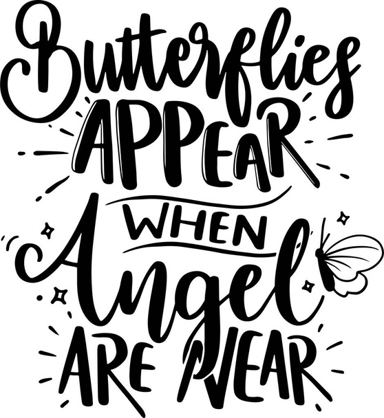 Butterfly Lettering Quotes for Poster and T-Shirt Design (en inglés). Citas motivacionales inspiradoras. - Foto, Imagen