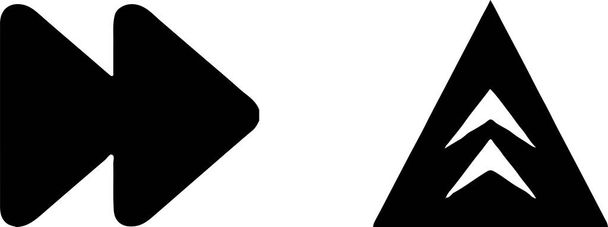 白い背景の三角形の矢印アイコン - ベクター画像