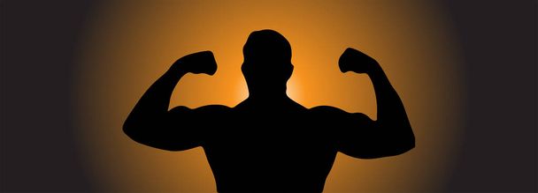 strong muscle vector illustration.strong man vector illustration - Vector, Image