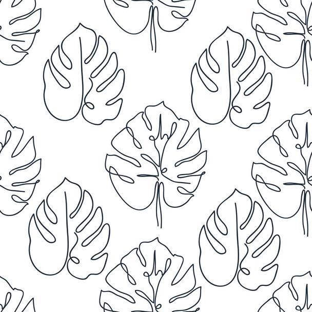 Contemporary seamless pattern with monstera leaves. - Vettoriali, immagini