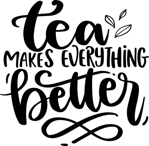 Буквенные цитаты. "Tea Coffee Quotes". Типографика мотивации для печати, плакатов, открыток и т.д..  - Фото, изображение