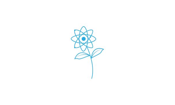 linie kwiat nauka tech logo symbol wektor ikona ilustracja grafika projekt - Wektor, obraz