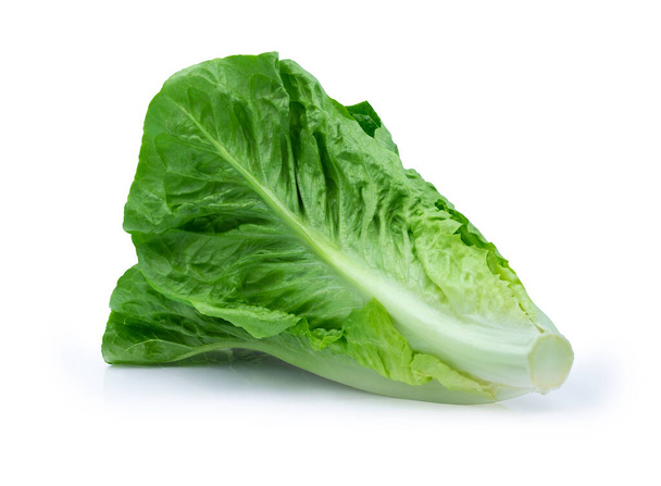 Fresh green Lettuce leaves, Salad leaf isolated on white background. with clipping path. - Fotoğraf, Görsel