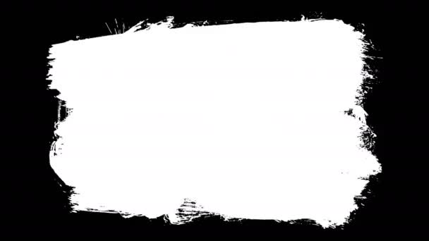 Animaatio grunge siveltimenvedot valkoisella taustalla. Abstrakti käsi - maalattu elementti. Grunge siveltimenvedot animaatio. Korosta ja rajasuunnittelu. Saumaton silmukka tausta.  - Materiaali, video