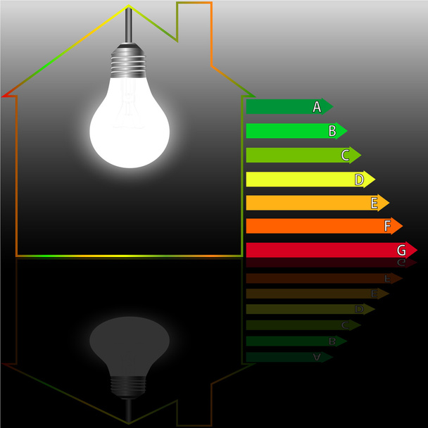 Escala de rendimiento energético de los edificios
 - Vector, Imagen