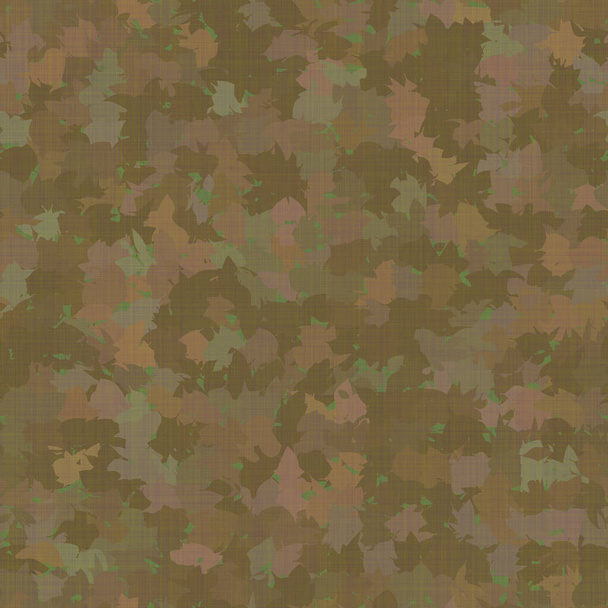 Abstrakte braune Armee grün Mosaik Blätter Formen Stoff Hintergrund, nahtlose textile Design - Foto, Bild