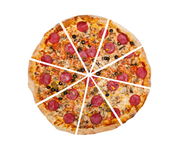 pizza isolée sur blanc - Photo, image
