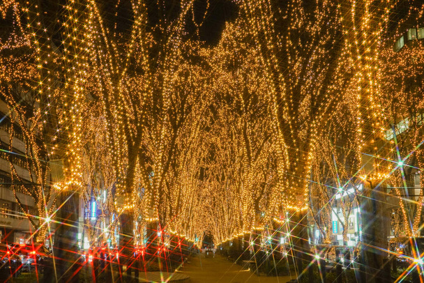 Illumination des Festzuges von Sendai-Licht. Drehort: Sendai, Präfektur Miyagi - Foto, Bild