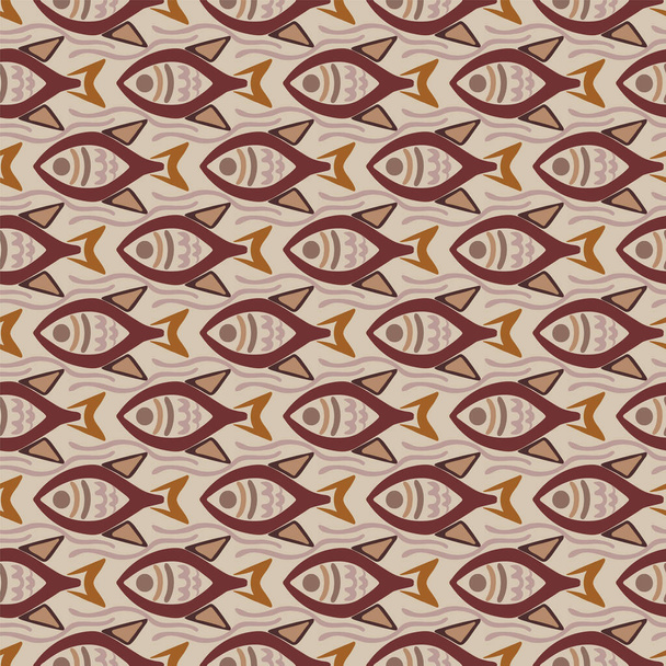 ベクトルシンプルな魚のシームレスなパターンの背景 - ベクター画像