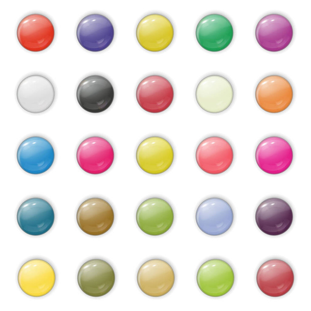 vector illustration of glossy glass buttons for icons. - Vector, Imagen