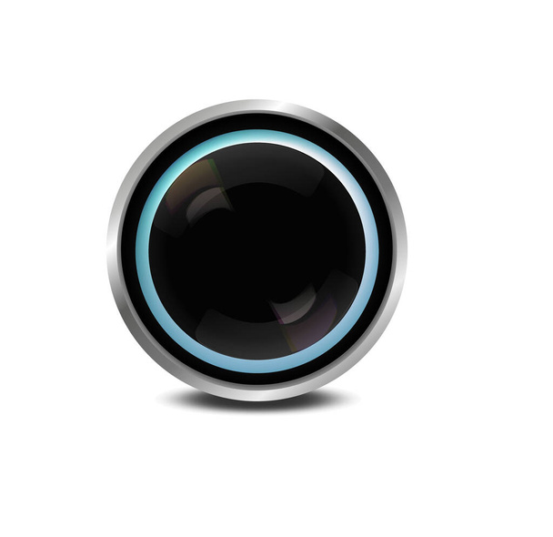 Peephole in black with highlights. Volumetric view. - Vector, Imagen