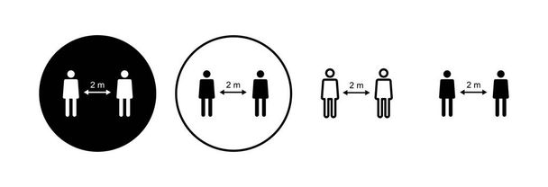 Social distance icon set. social distancing icon. self quarantine sign - Vector, Image