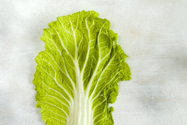 A closeup shot of the details on a Chinese napa cabbage leaf - Foto, imagen
