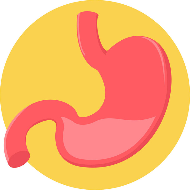 icono del estómago órgano anatomía en estilo plano - Vector, Imagen