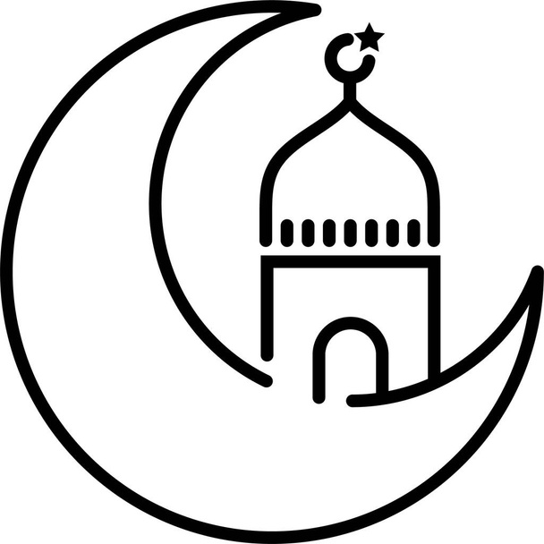 edificio icono de la mezquita hito - Vector, imagen