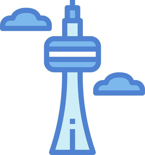 architectonic cn landmark icon in filled-outline style - Vector, Image