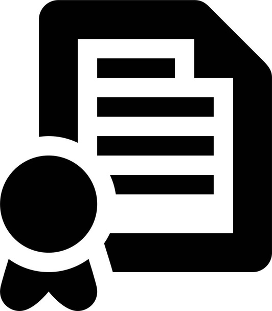 overeenkomst document verzekering pictogram in solide stijl - Vector, afbeelding
