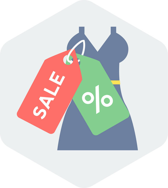 icône d'étiquette de vente discount dans le style plat - Vecteur, image