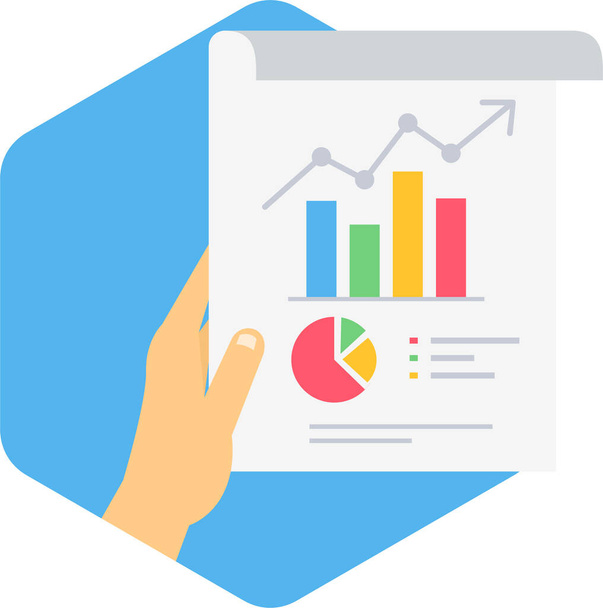 report analysis analytics icon in flat style - Vector, Image