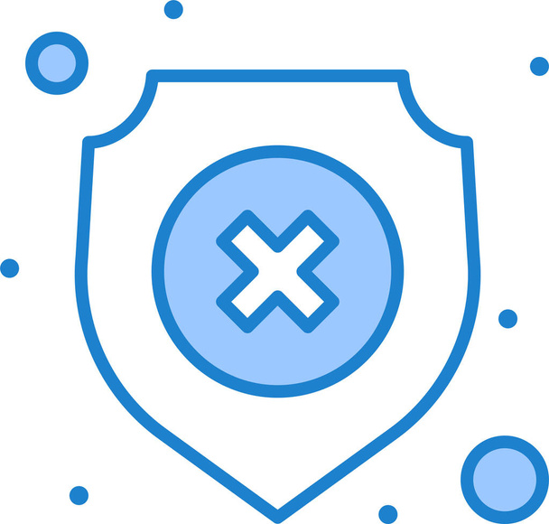 ícone de escudo de proteção antivírus em estilo de esboço preenchido - Vetor, Imagem