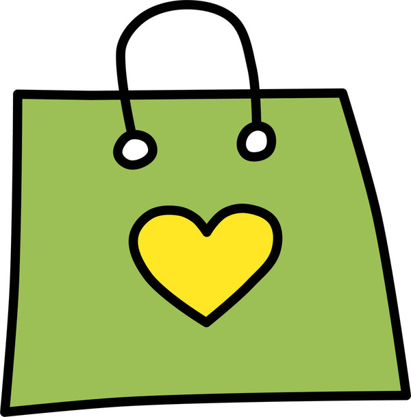 bag day love icon in filled-outline style - Vector, Image