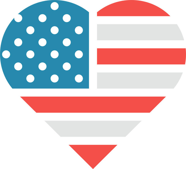 American Heart Star Ikone im flachen Stil - Vektor, Bild