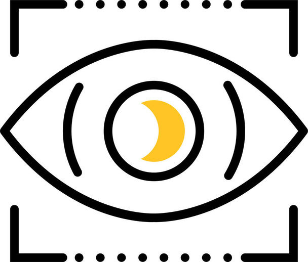 írisz biometrikus szem ikon - Vektor, kép