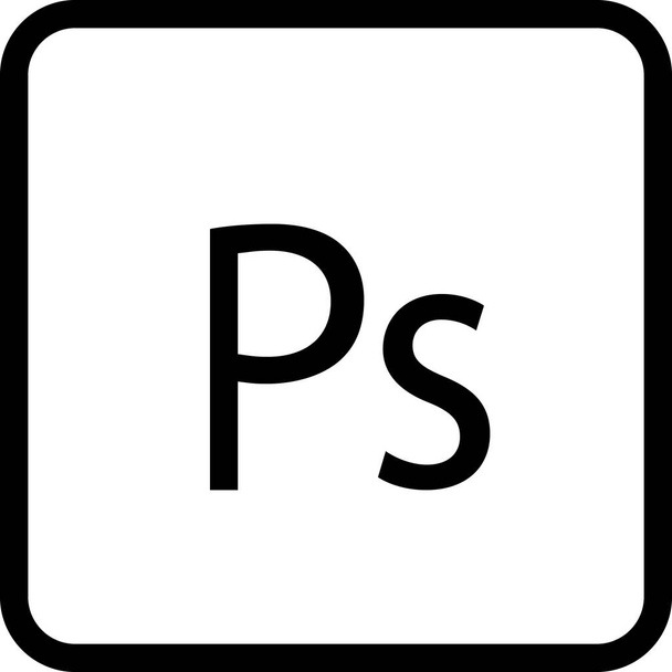 ps adobe icono de documento en estilo de esquema - Vector, imagen