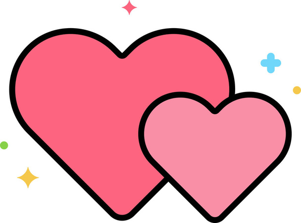 икона любви ко Дню Святого Валентина в стиле заполненного контура - Вектор,изображение