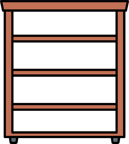 icono de cajón de muebles almirah en estilo de contorno lleno - Vector, Imagen