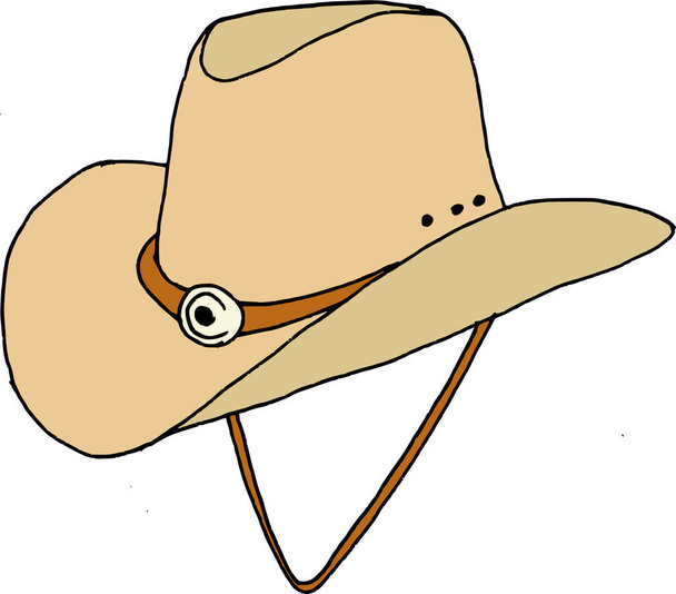 accesorio tapa vaquero icono en estilo dibujado a mano - Vector, imagen