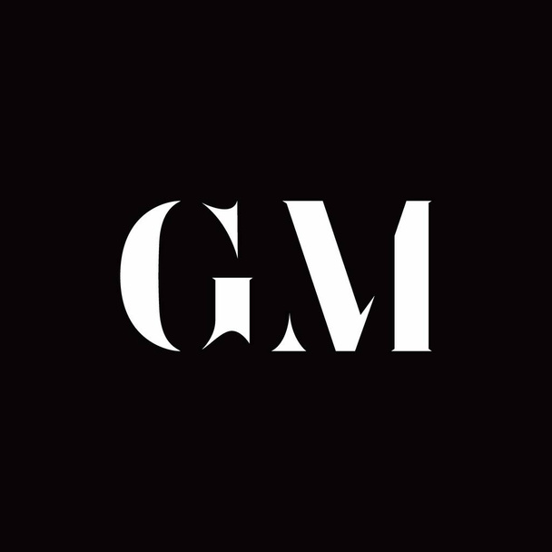 Gm modern letter logo design with swoosh Vector Image