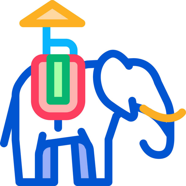 Kültür toplulukları kategorisinde hayvan başkanı fil simgesi - Vektör, Görsel