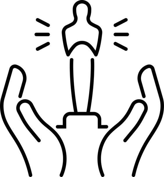 premio estatuilla icono de la película - Vector, Imagen