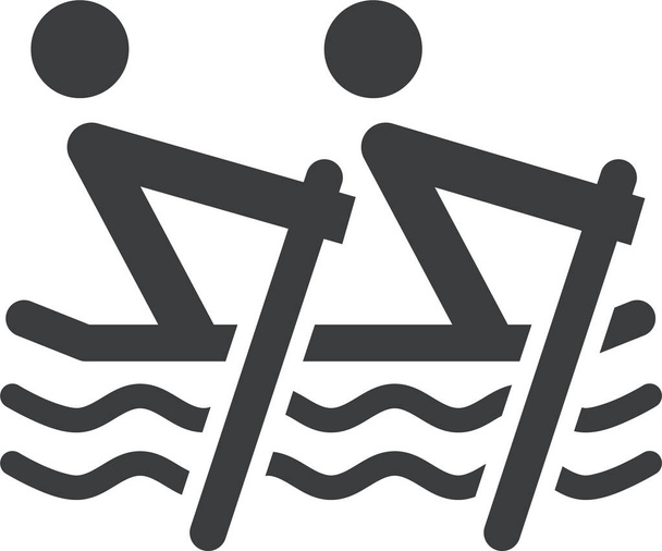 csónakkenu evező ikon szilárd stílusban - Vektor, kép