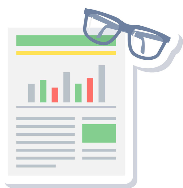 report review analysis icon in flat style - Vector, Image