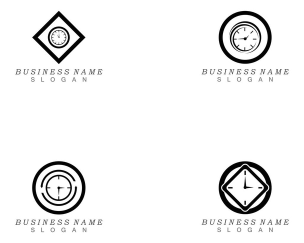 modelo de logotipo do relógio de negócios design de ícone vetorial - Vetor, Imagem