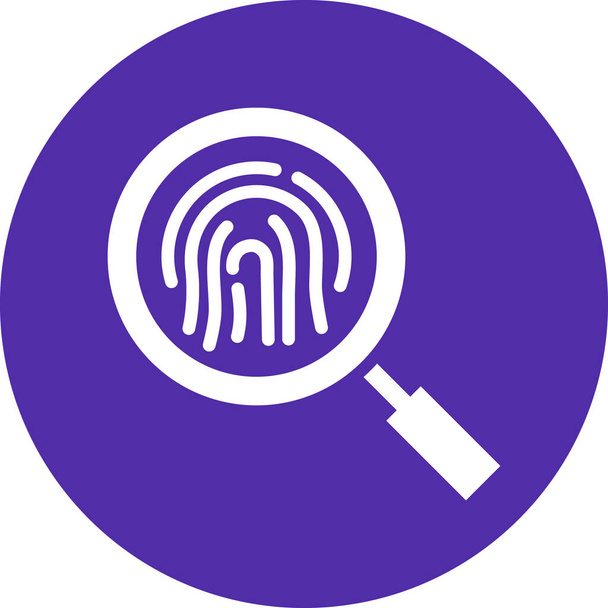 ikona detektive zločinu otisk prstu v pevném stylu - Vektor, obrázek