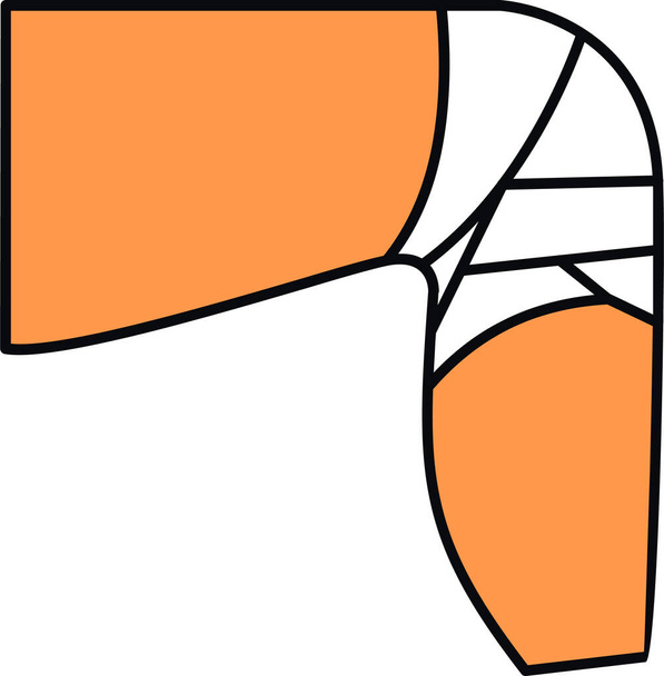 Beugel blessure kniepictogram in opgevulde stijl - Vector, afbeelding