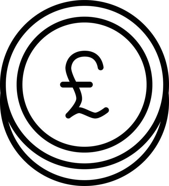 icono de finanzas de moneda de negocios en estilo de esquema - Vector, Imagen