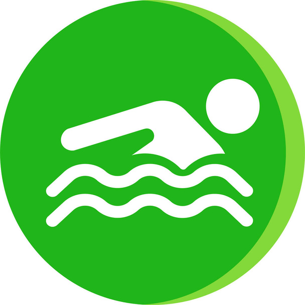 векторная иллюстрация иконы плавания и спорта - Вектор,изображение