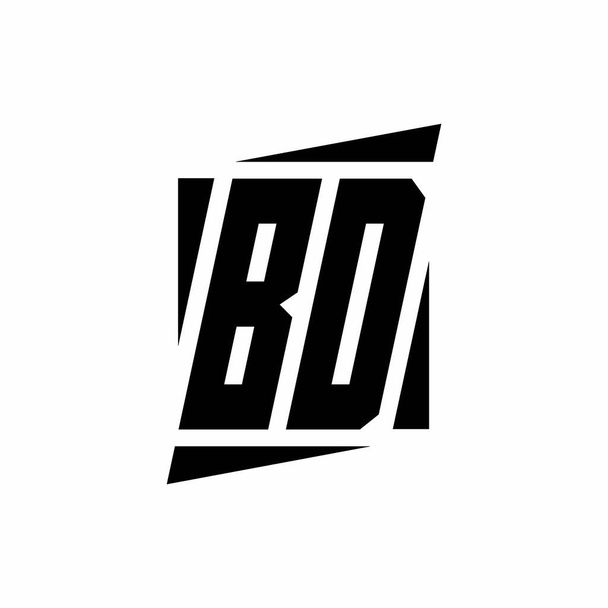 Modern tarz konsept tasarım şablonu beyaz arkaplanda izole edilmiş BD logo monogramı - Vektör, Görsel