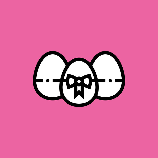decorated easter egg icon in outline style - Vector, Image