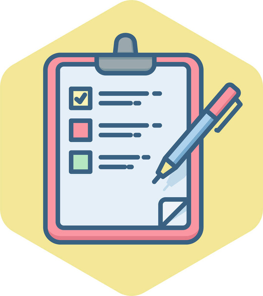 list shopping tick icon in filled-outline style - Вектор, зображення