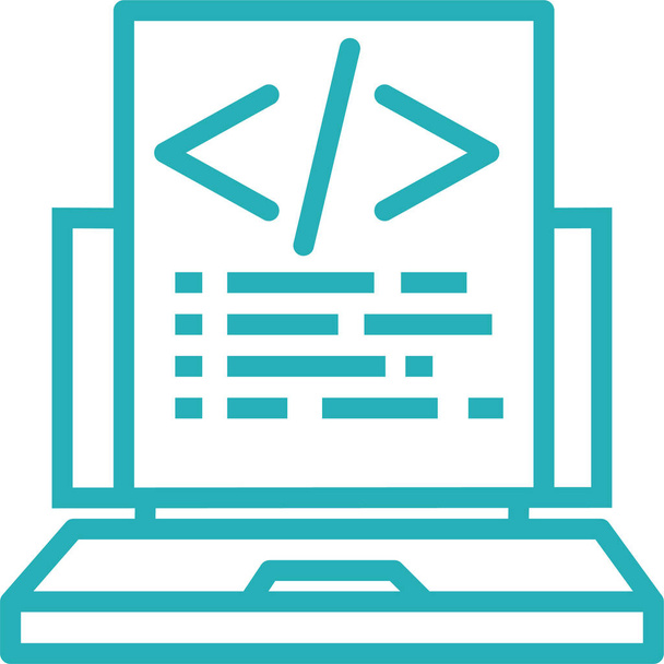 coding code development icon in outline style - Vector, Image